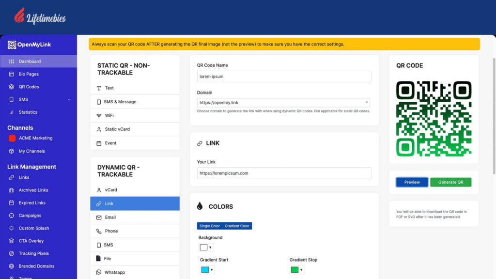 OpenMyLink Lifetime Deal $49 | Best QR Codes & URL Shortener Tool 2 openmylink appsumo
